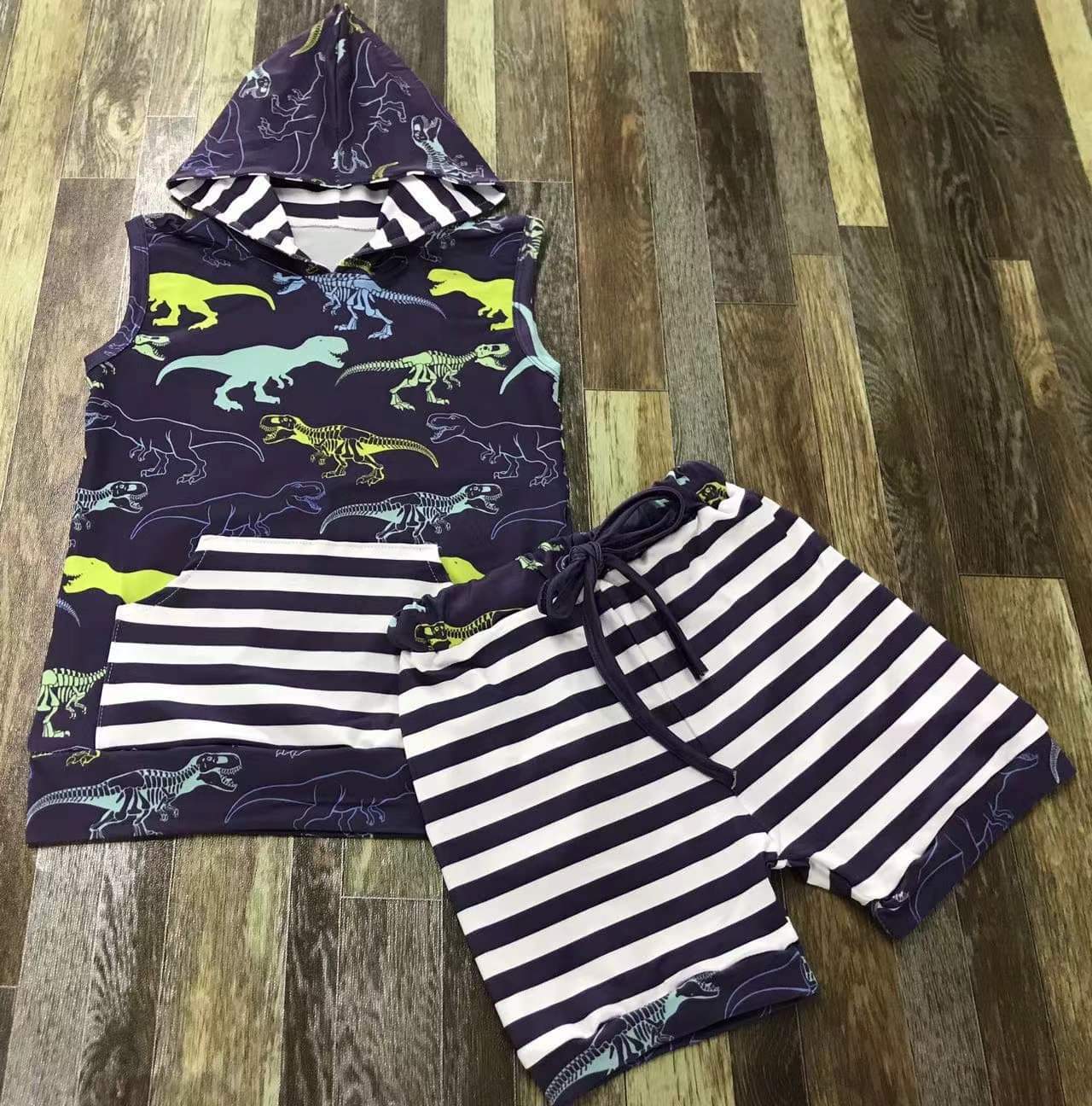 Hooded Dino Short sets